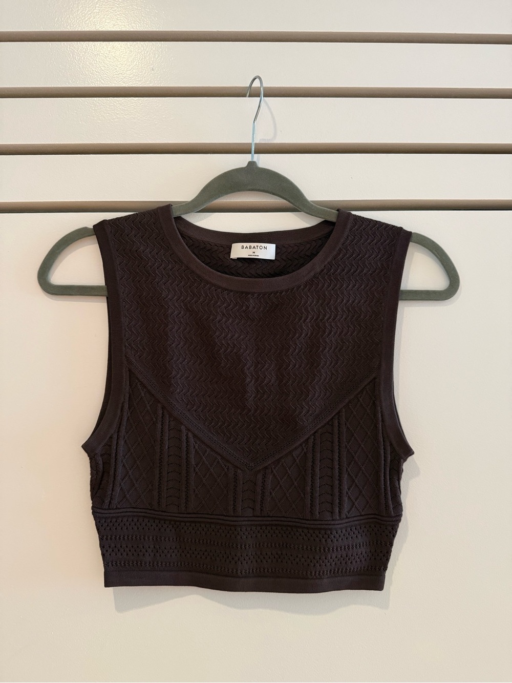 Aritzia Babaton Brown Knit Crop Tank Top